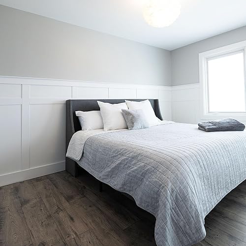 Real Wood Primed Board and Batten Wainscoting Kit, Paint Ready,