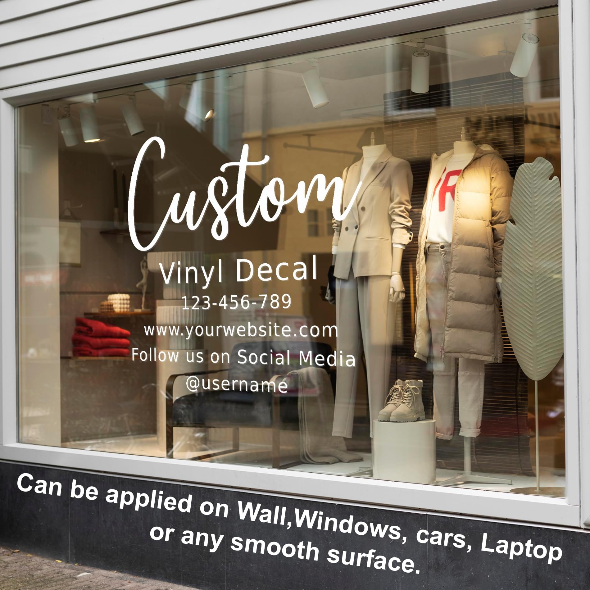 Cus2mize - Custom Vinyl Decals - Waterproof, Indoor or Outdoor - Car/Window/Laptop/Bottle/Wall/Glassware/Wedding/Personalized Business Logo or Text Decal Stickers (D1)