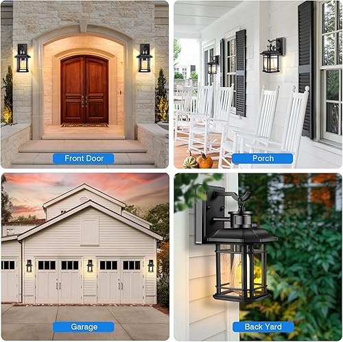 Miniatura 9 de VIANIS Lámpara de exterior con sensor de movimiento luces colgantes para exteriores para porche atardecer al amanecer luces de porche modernas para