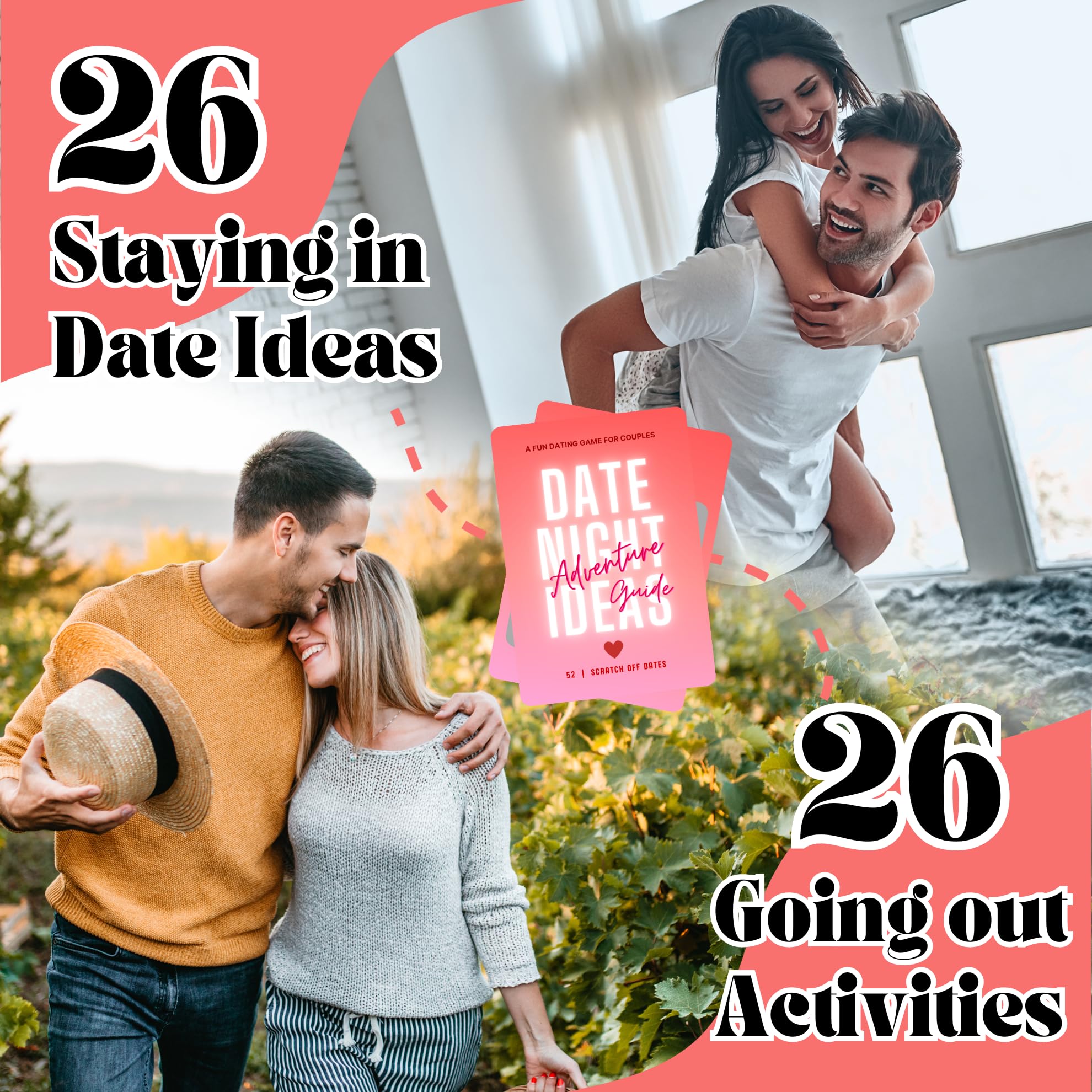 52 Idee per appuntamenti da grattare, divertente e avventuroso, gioco di carte per appuntamenti romantici per coppie, fidanzato, fidanzata, sposini, marito e moglie