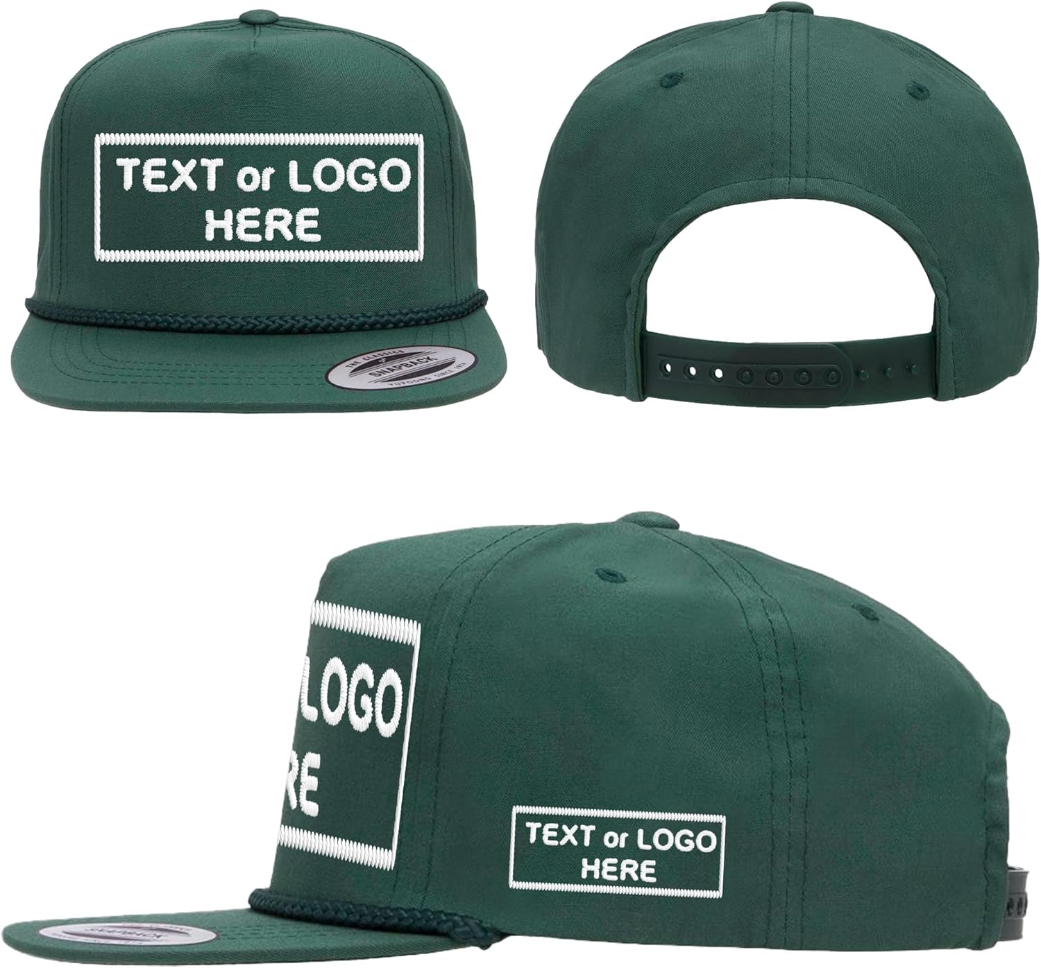 Custom Cap, Personalized Golf Style Baseball Hat with Rope, Embroidery or Print, Customized Hats with Logo or Text