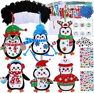 Winlyn 24 Sets Christmas Craft Kits Winter Crafts DIY Christmas Penguin ...