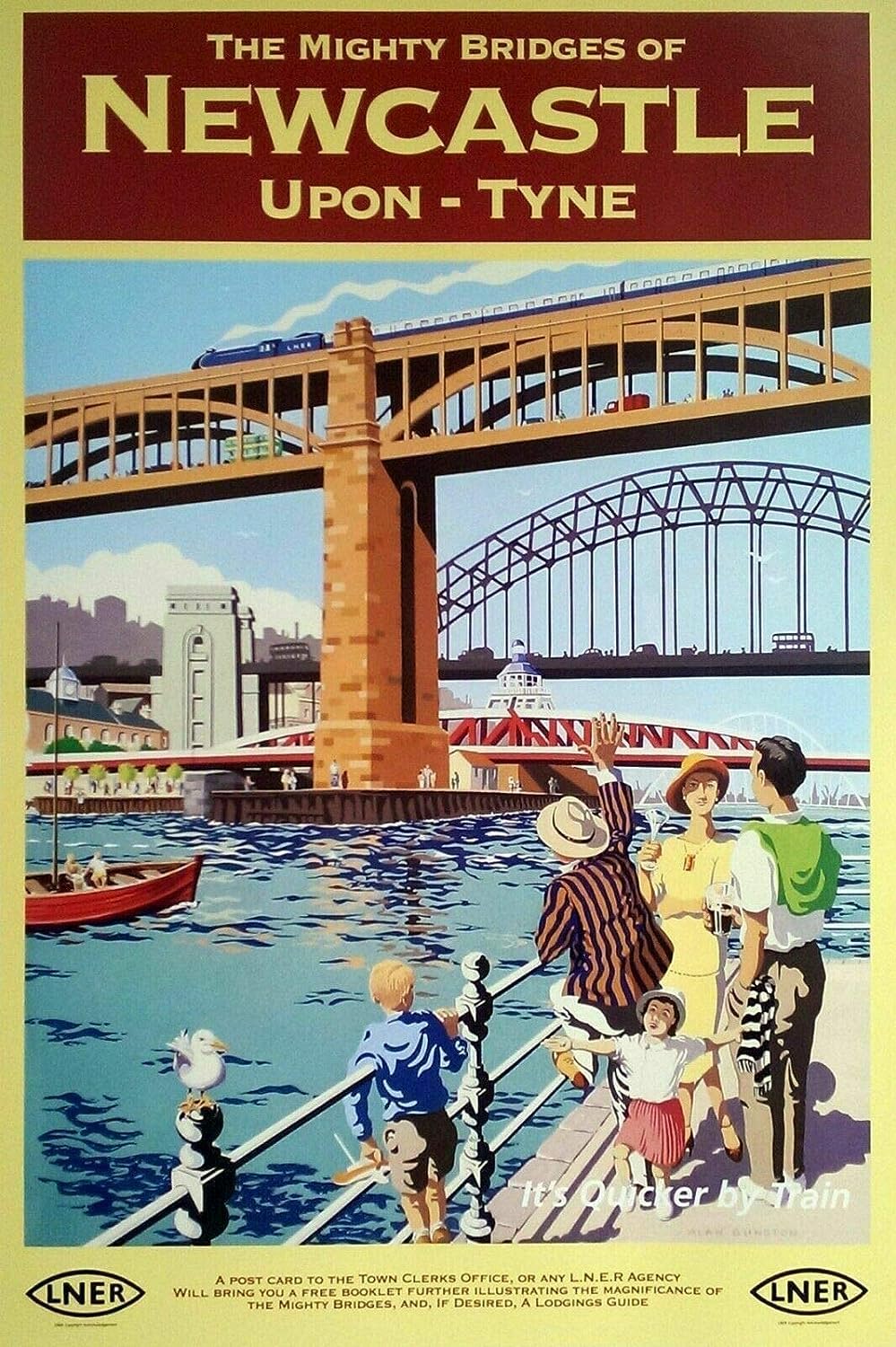 Bioprocess Newcastle British Railways Train Travel Advert Vintage Retro Style Metal Sign Outdoor Decoration Plaque 8X12 Inch