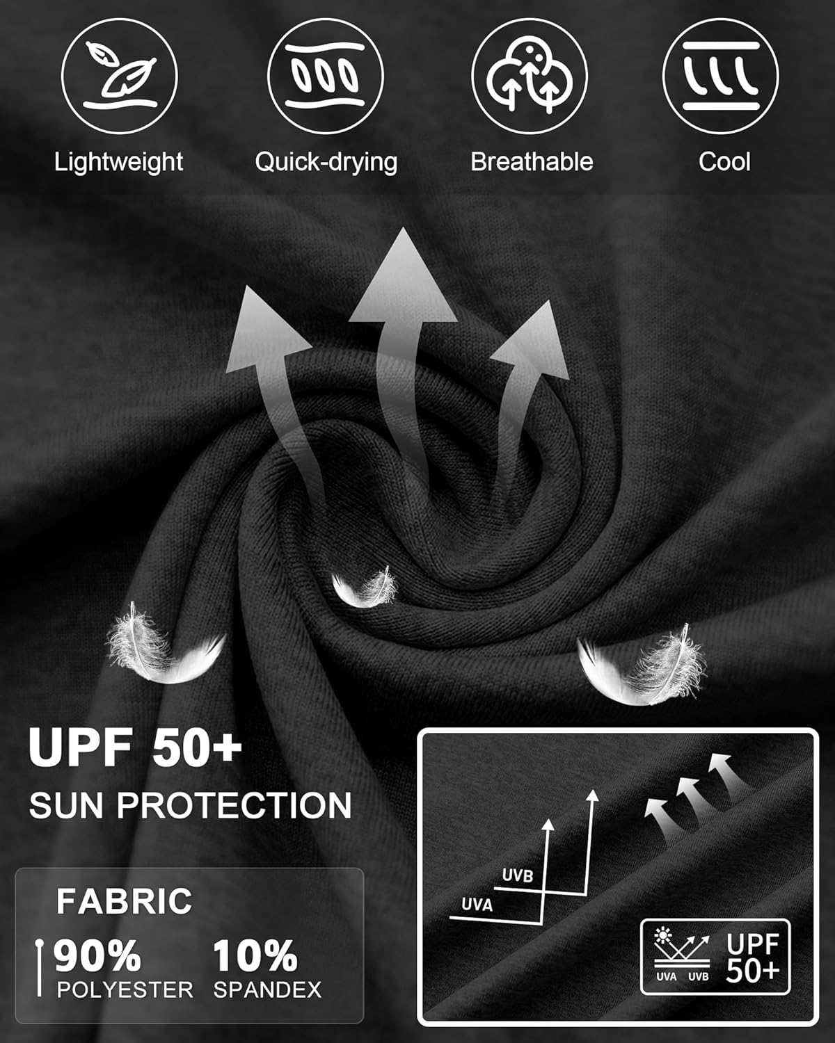 Runhit Fishing Shirts for Men Hoodie Sun Shirt UPF 50+ Long Sleeve UV Protection SPF Rash Guard Running Hiking Workout - Image 4