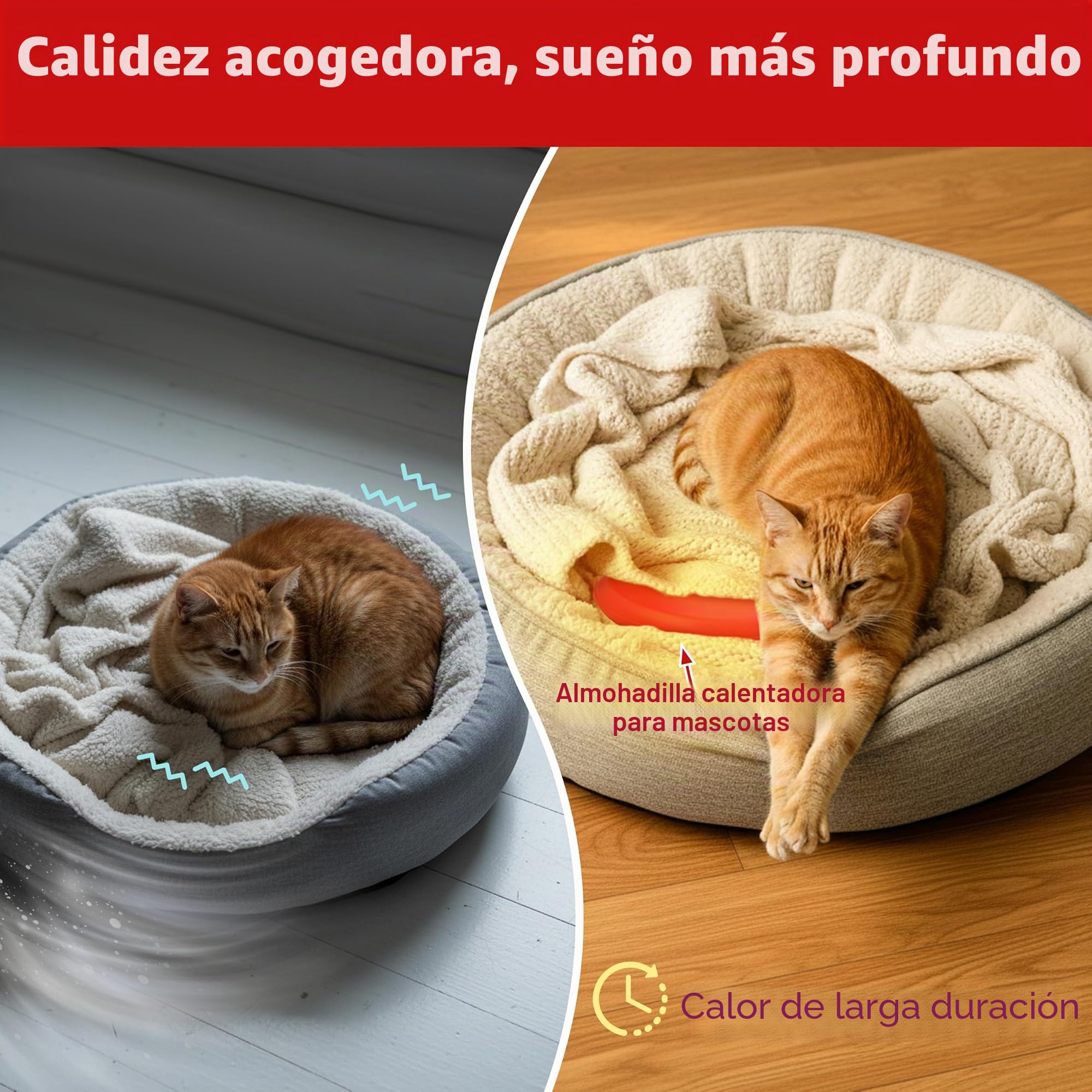 GELBESTY Almohadilla de calefacción para Mascotas para Perros y Gatos, Almohadilla de Calor para microondas con Cubierta de Forro Polar, Almohadilla térmica Interior de Gel térmico para Mascotas,