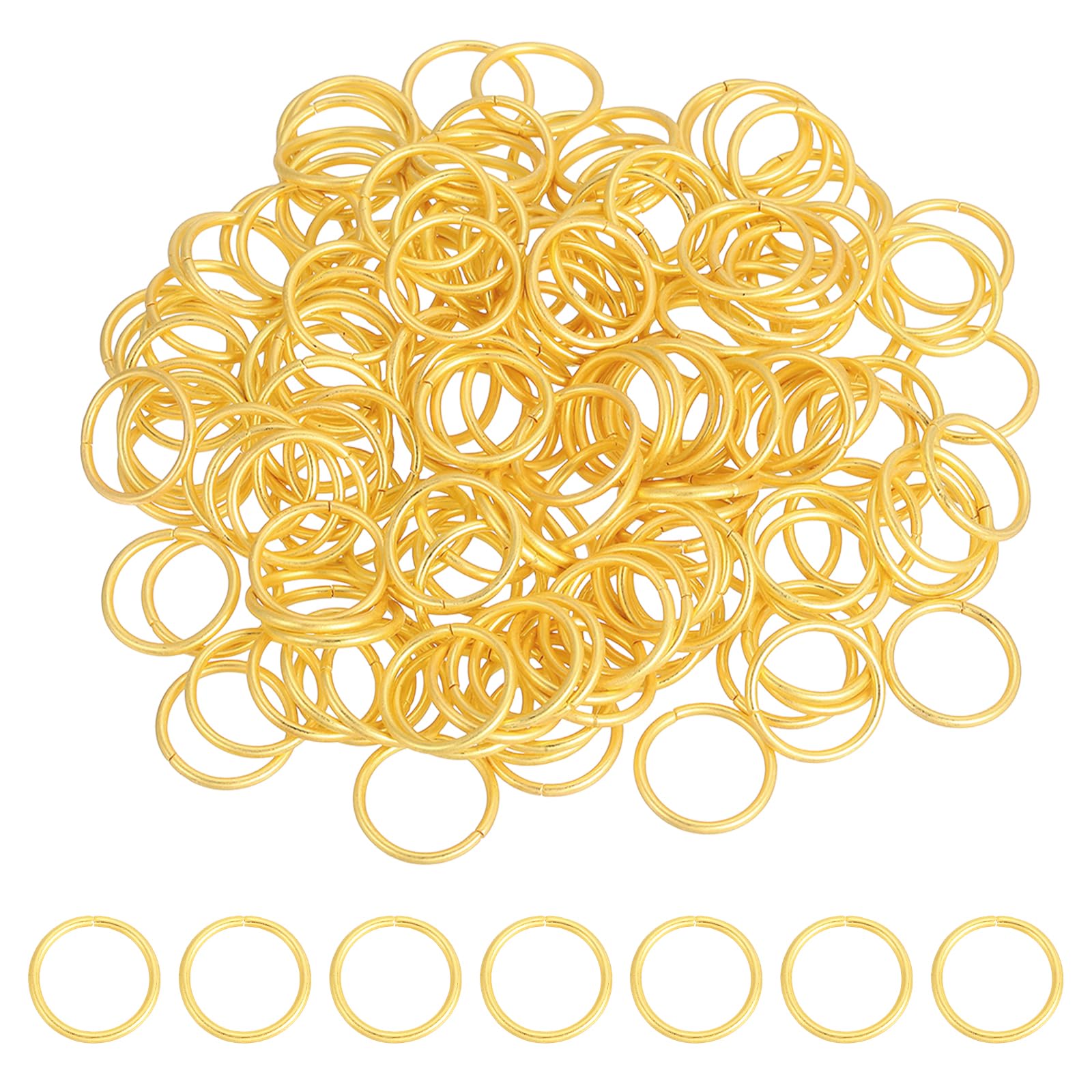 sourcing map 200 Pcs Open Jump Rings, 20mm Split Metal O Ring 2mm Thick Keychains Connector Ring for Jewelry Making DIY Necklaces Bracelet Earrings Craft Making, Matte Gold — image 1