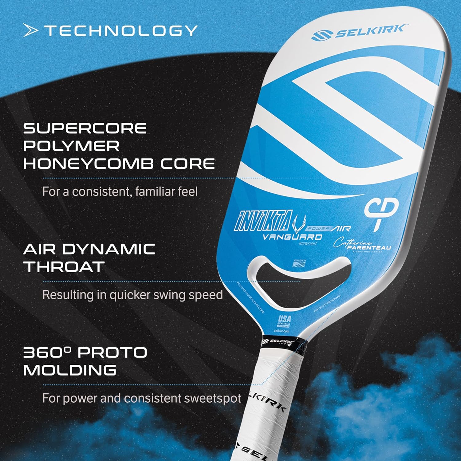 Selkirk Sport Vanguard Pickleball Paddle | Choose The Vanguard Power Air, Vanguard Pro or The Vanguard Control | Carbon Fiber Pickleball Paddles | 360 Proto Molding & Flexfoam Perimeter - Image 5