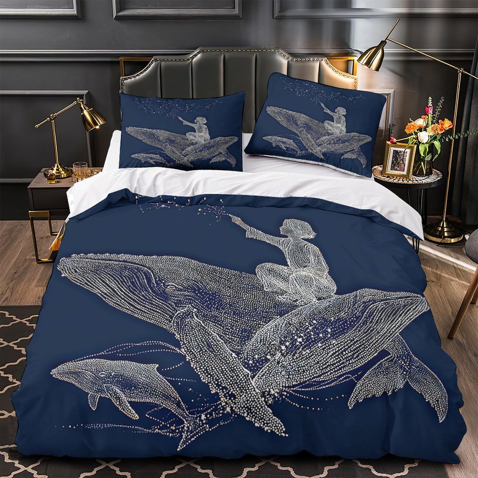 Housse de couette baleine enfant pour créer un rituel du coucher serein