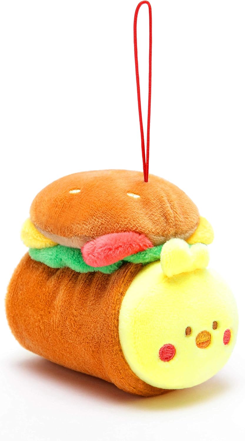 Anirollz Stuffed Animal Plush Toy – 3” & 6" Official Roll Blanket Outfitz Doll | Soft, Squishy, Warm, Cute, Comfort, Safe | Birthday Decorations Gift Hamburger Pillow with Chicken Chickiroll