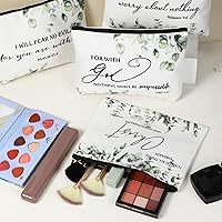 Vista 4 de Saintrygo 4 piezas de regalos cristianos inspiradores para mujeres, estuche para lápices de la Biblia cristiana, estuche de maquillaje religioso
