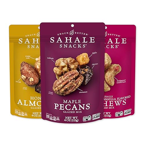 Sahale Snacks - Paquete variedad de mezcla de frutos secos glaseados, 4 onzas (paquete de 6)