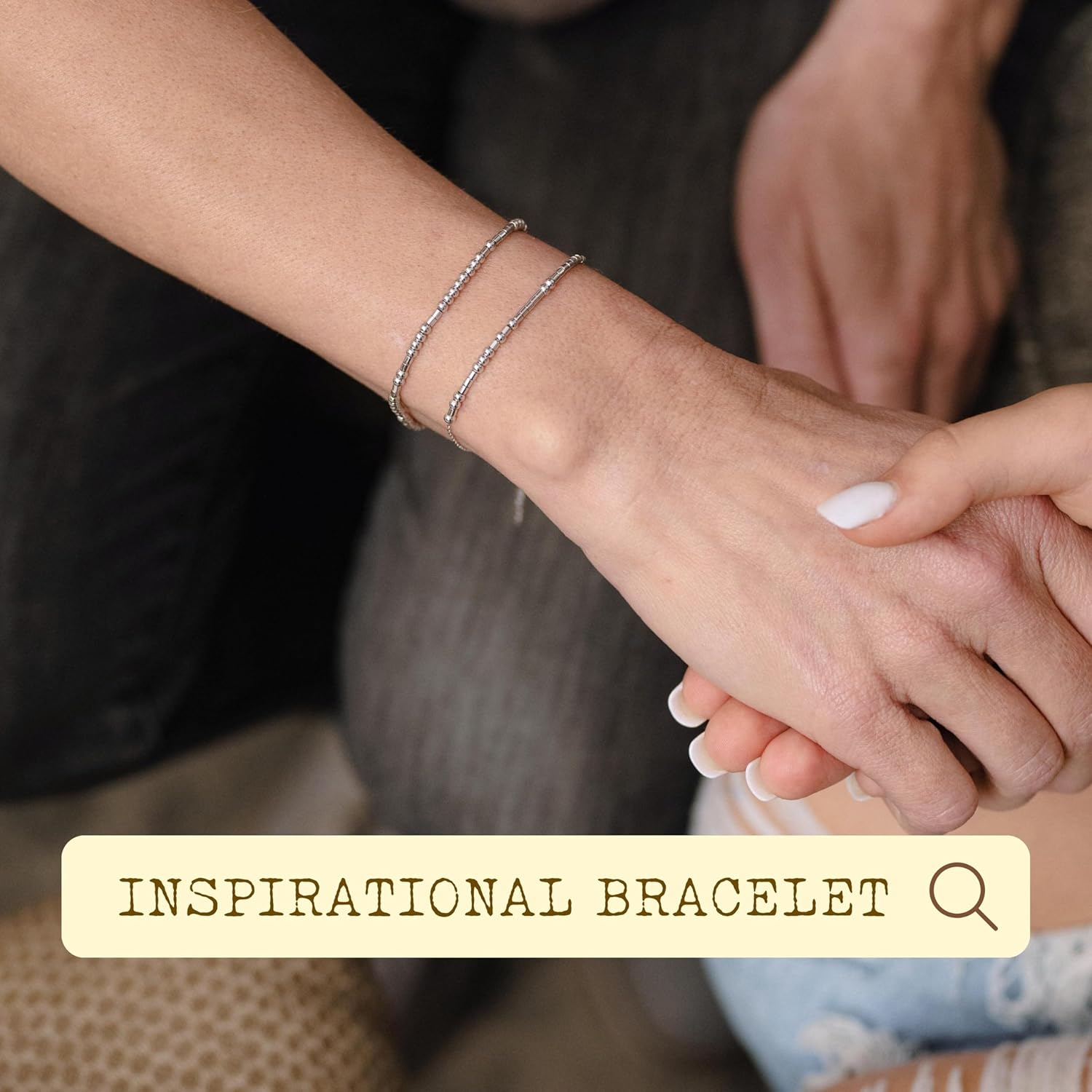 Loved Creations Morse Code Bracelets, Strength Inspirational Morris Code Bracelet for Women, 925 Sterling Silver Blessed Jewelry Gifts for Women Men - Image 2
