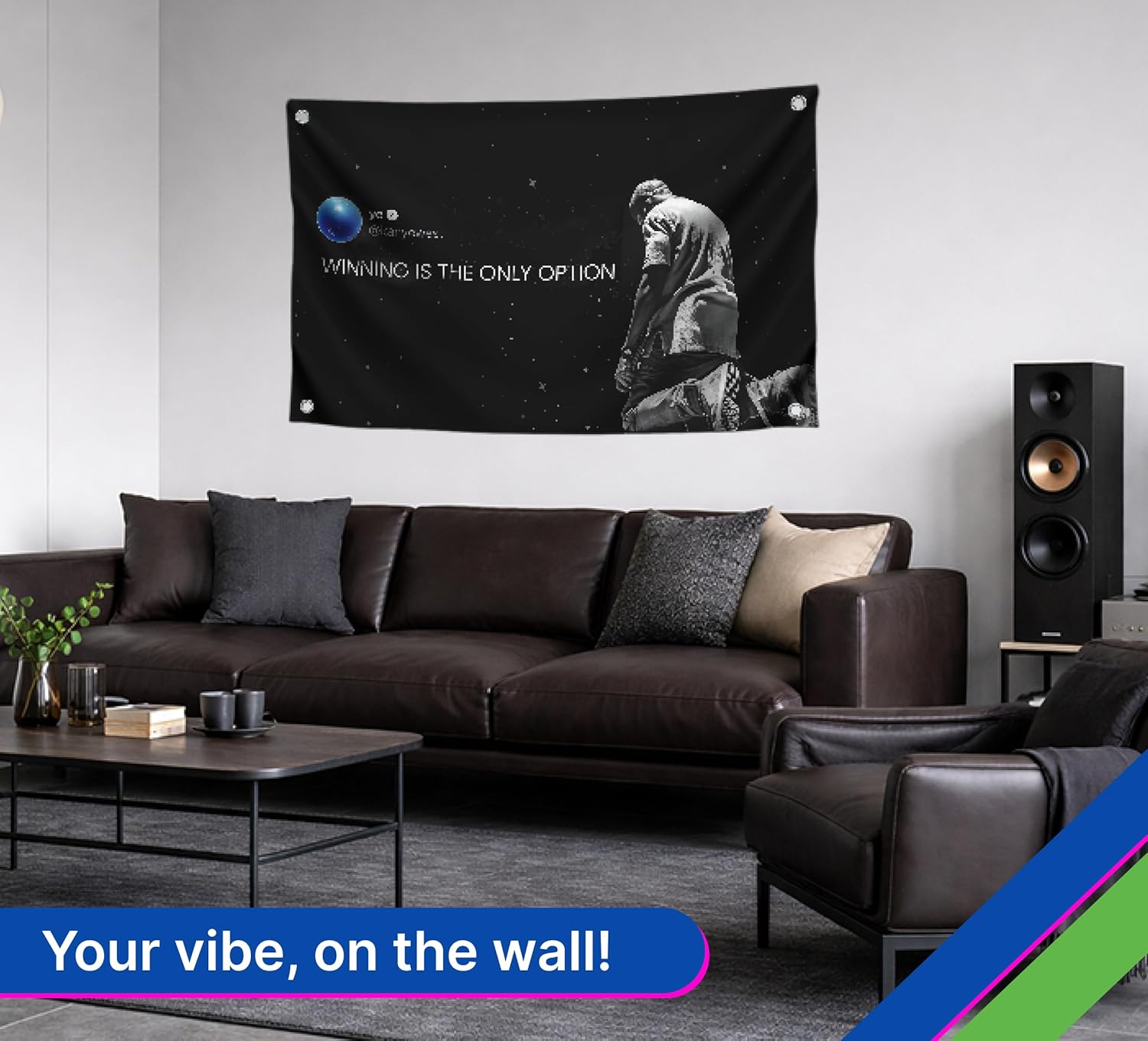 Set of 4 Motivational Quote Polyester Flags 3x5 Feet with Four Brass Grommets - Quoted Tweet Flag Feet Winning Is The Only Option - Ronnie Lightweight Flag - Be the Greatest Flags Kobe Basketball - Image 3