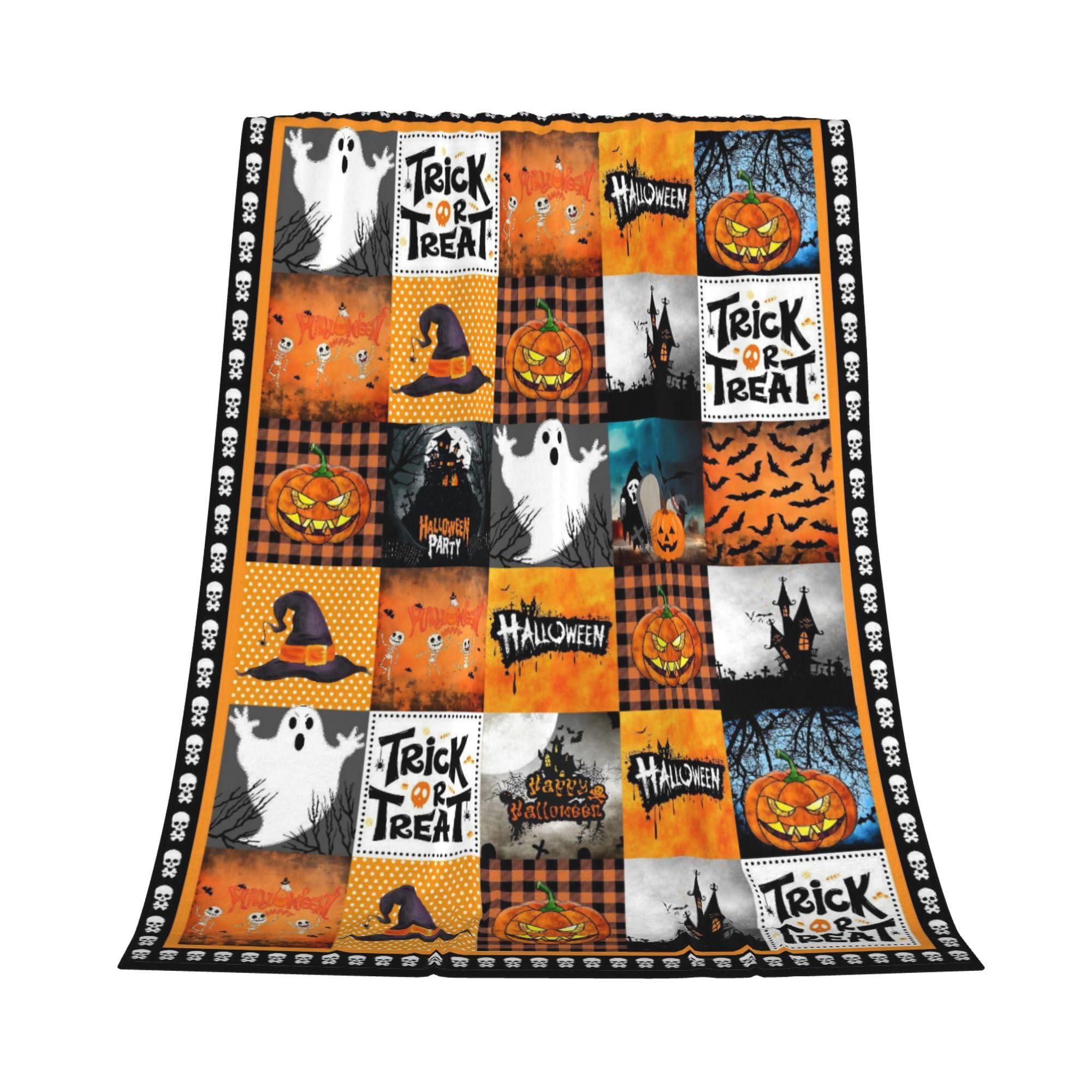 Gelasgo Halloween Throw Blanket Ultra Soft Flannel Blanket, Cozy Warm Lightweight Gift for Adults Kids, Machine Washable Couch Bed Blankets 150x200cm — image 1