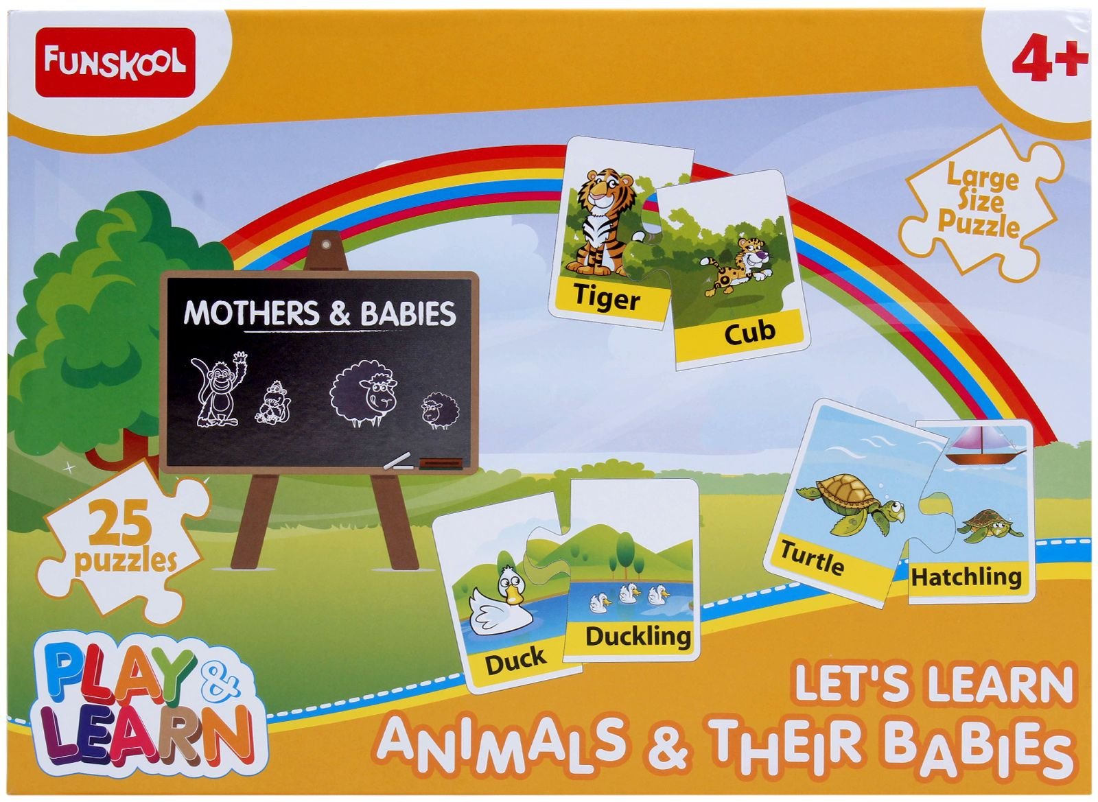 Funskool - Play & Learn -World Map & Funskool Play & Learn-Animals & Their Babies, 25 Pieces,4+ Years 3