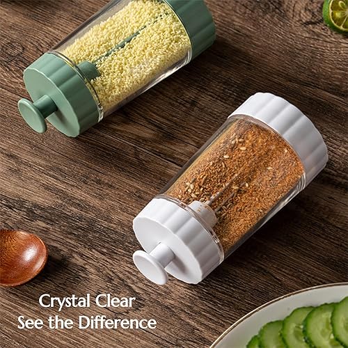 Miniatura 4 de Salero y pimentero mejorado, salero y condimento, recipiente de sal, dispensador de sal para cocina, juego de salero y pimienta (1 verde)