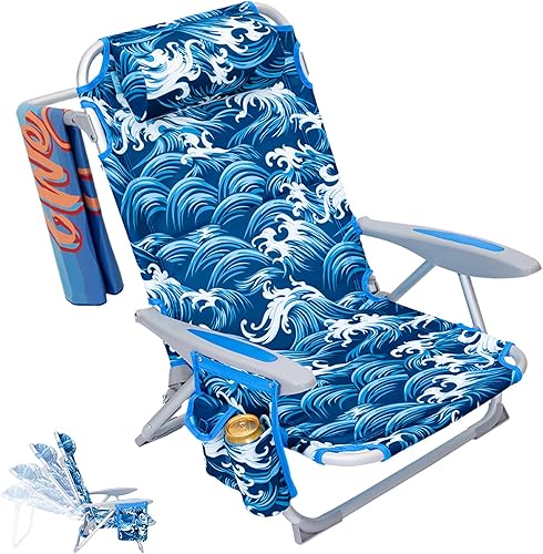 Miniatura 10 de #WEJOY Silla de Playa para Adultos, Posición Reclinable Ajustable, Se Recuesta Completamente, Ligera, Plegable, Portátil, Silla de Aluminio con #C