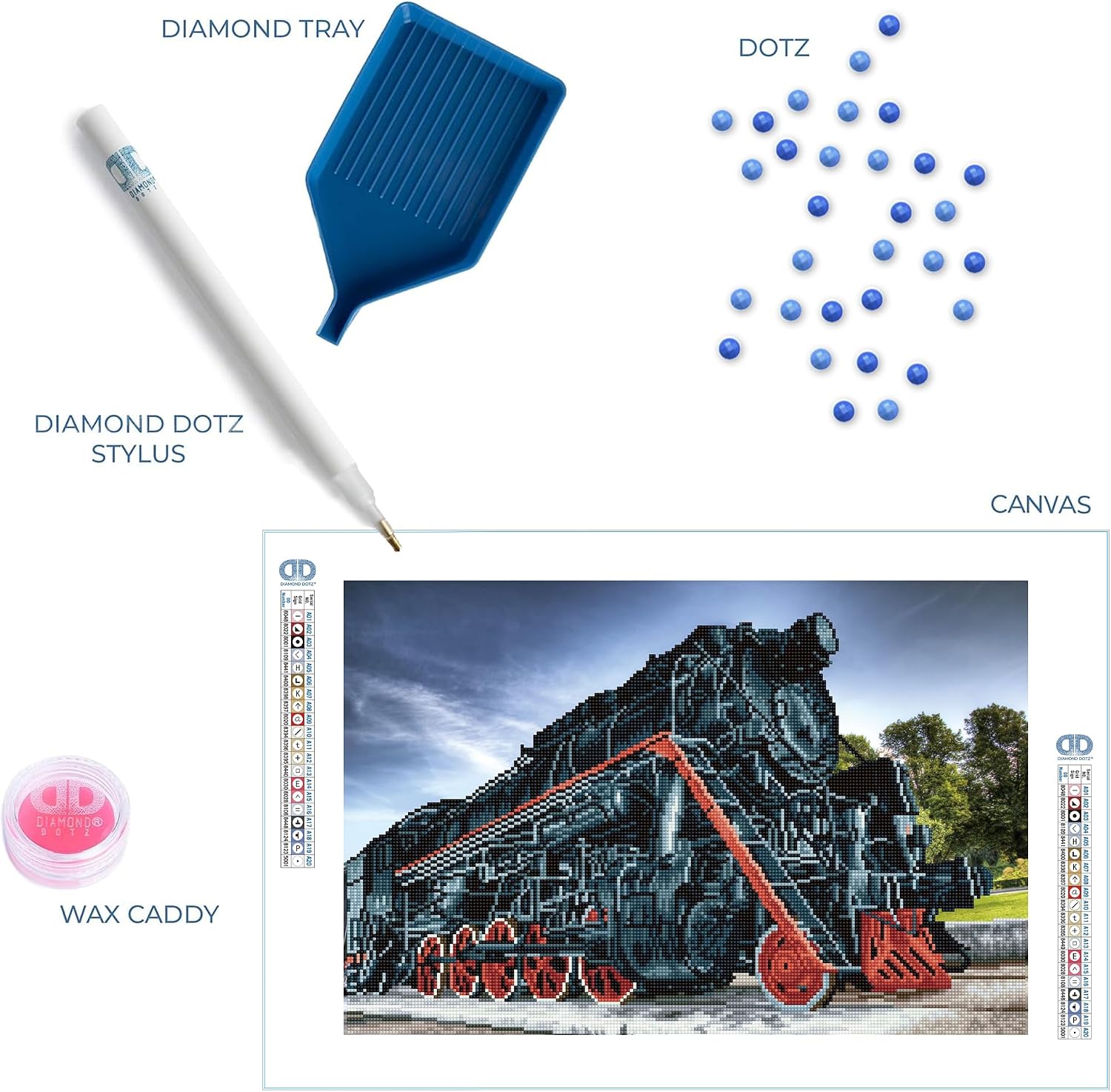 DIAMOND DOTZ Magnificent Engine Train Diamond Painting Kits for Adults - Diamond Art Kits a Relaxing Creative Craft Kit with Dotz Gems 15.8"x23.6"