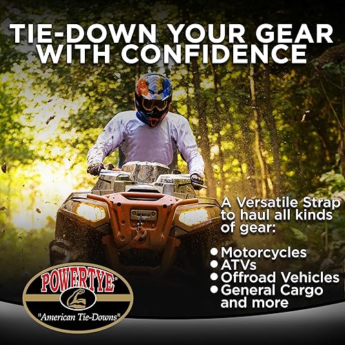 Miniatura 6 de PowerTye - Correa de trinquete sin fin - 1 pulgada x 4 pies de fácil agarre (sin ganchos), correa de amarre con límite de carga de trabajo de 400