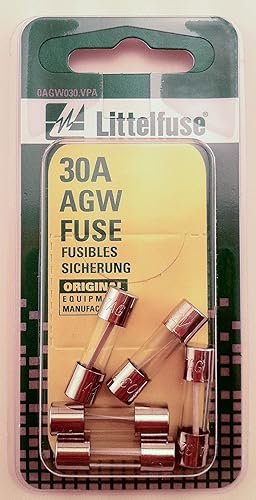 Littelfuse Fusible AGW30BP Agw Gls 5CdsPk, 30A "