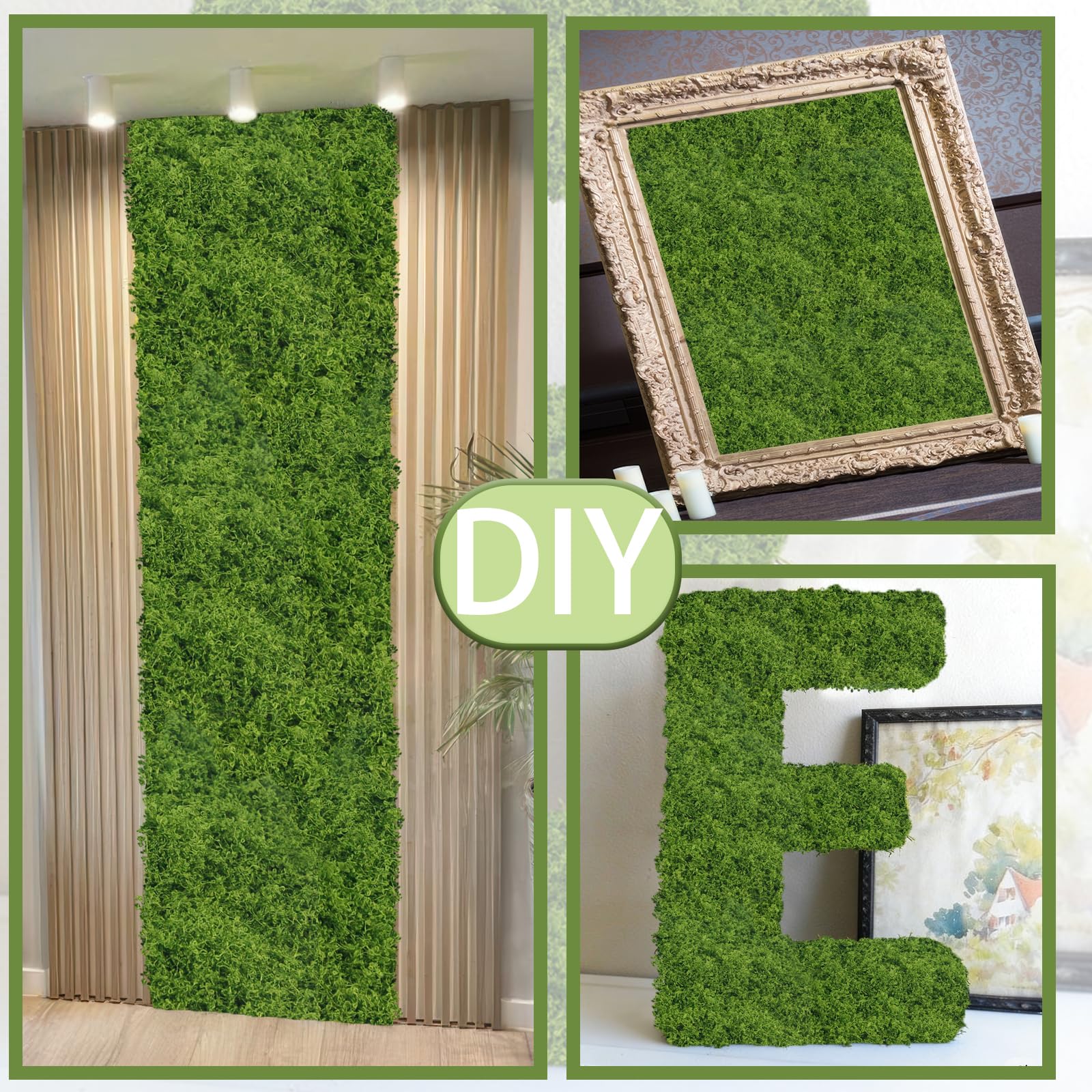 Muschio Finto per Decorazioni 30 x 200 cm Muschio Stabilizzato Nylon Verde Scuro Artificiale Muschio Sintetico per Modellismo Terrario Casa Decori Natale Pasqua Parete