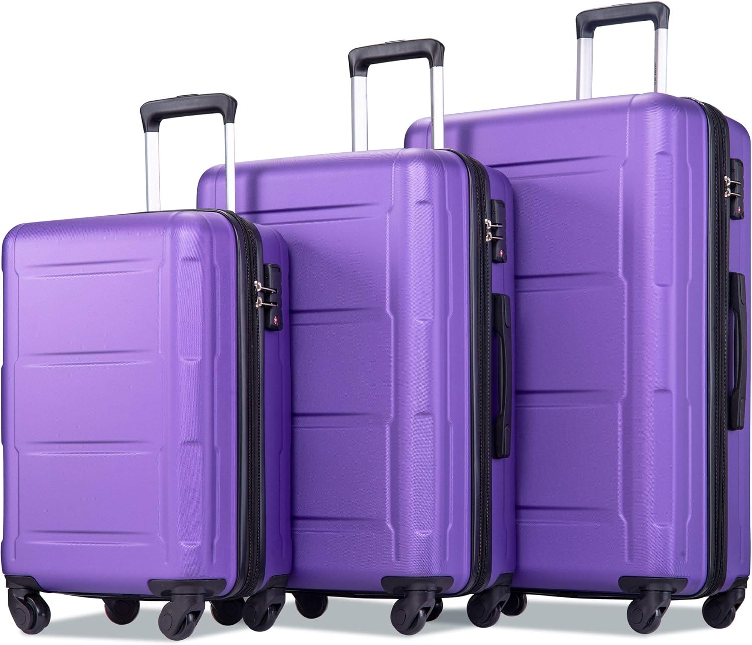 Merax 3 Pieces Luggage Sets with Spinner Wheels Hardside Expandable Luggage with