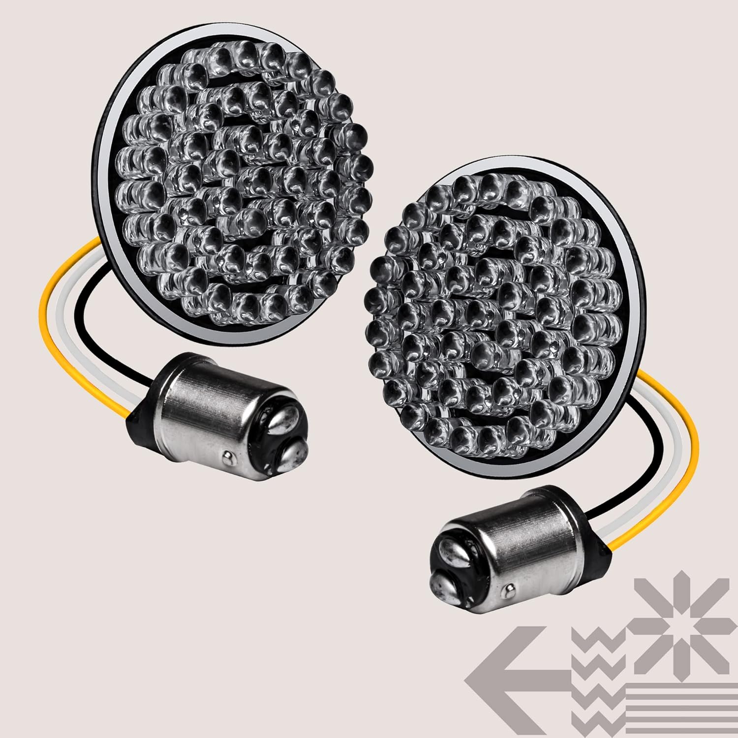 TRUE MODS 2" 1157 Front Amber + White LED Turn Signal & Running Light for Harley Davidson [Pair Set] [Black-Finish] [Bullet Style] For Sportster Street Glide Road King Softail Electra Heritage