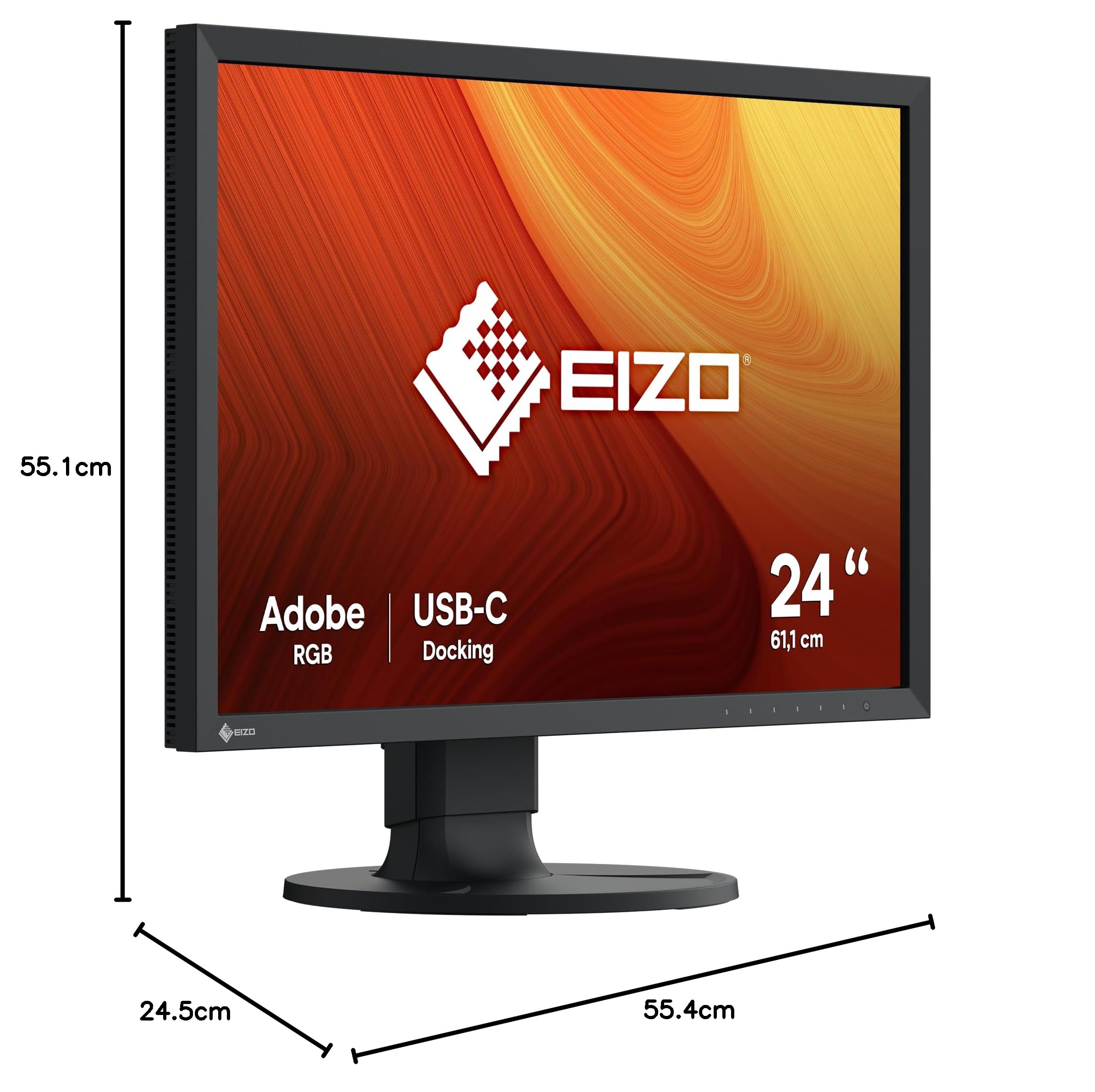 EIZO ColorEdge CS2400S Moniteur Graphique 61,1 cm (24,1") (HDMI, hub USB, USB-C, commutateur KVM, DisplayPort, 1920 x 1200, 99% Adobe RGB, 95% DCI-P3) Noir