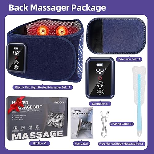 Miniatura 7 de Cinturón masajeador de espalda inalámbrico, apto para FSA-HSA, almohadilla térmica de luz roja mejorada para espalda baja, masajeador eléctrico de 3