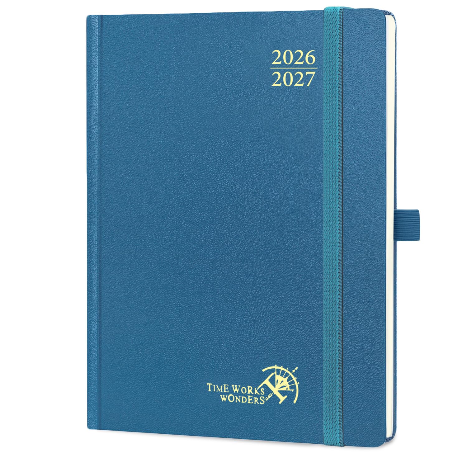 POPRUN A5 Academic Diary 2026-2027 Hardback Week to View (22x16.5 cm) 17 Months (Aug'26 - Dec'27) Mid Year 26/27 Vertical Weekly Planner, Inner Pocket(Night Sky Blue)