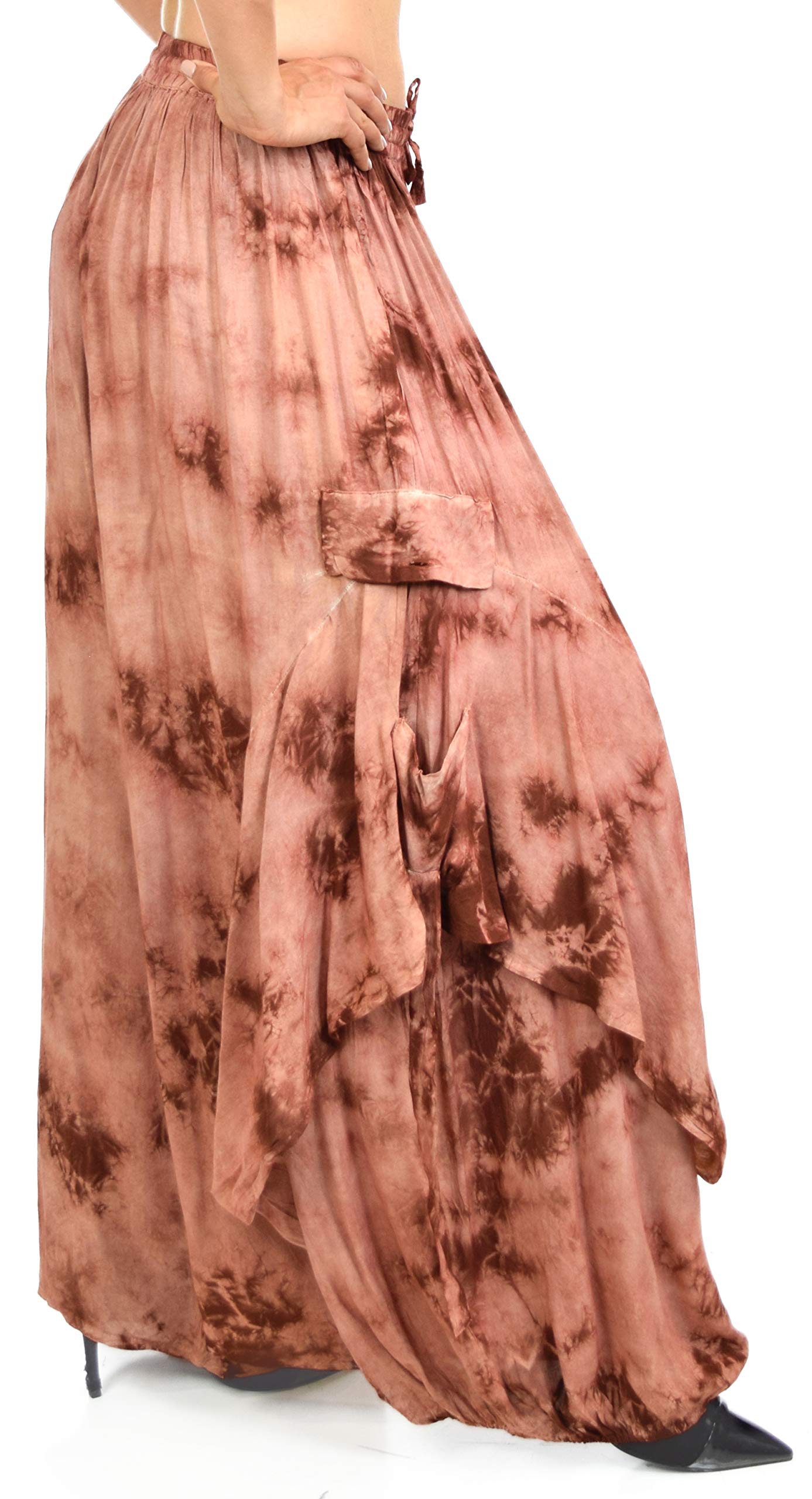 Dare2BStylish Women Loose Fit Elastic Waist Boho Wide Leg Palazzo Pants