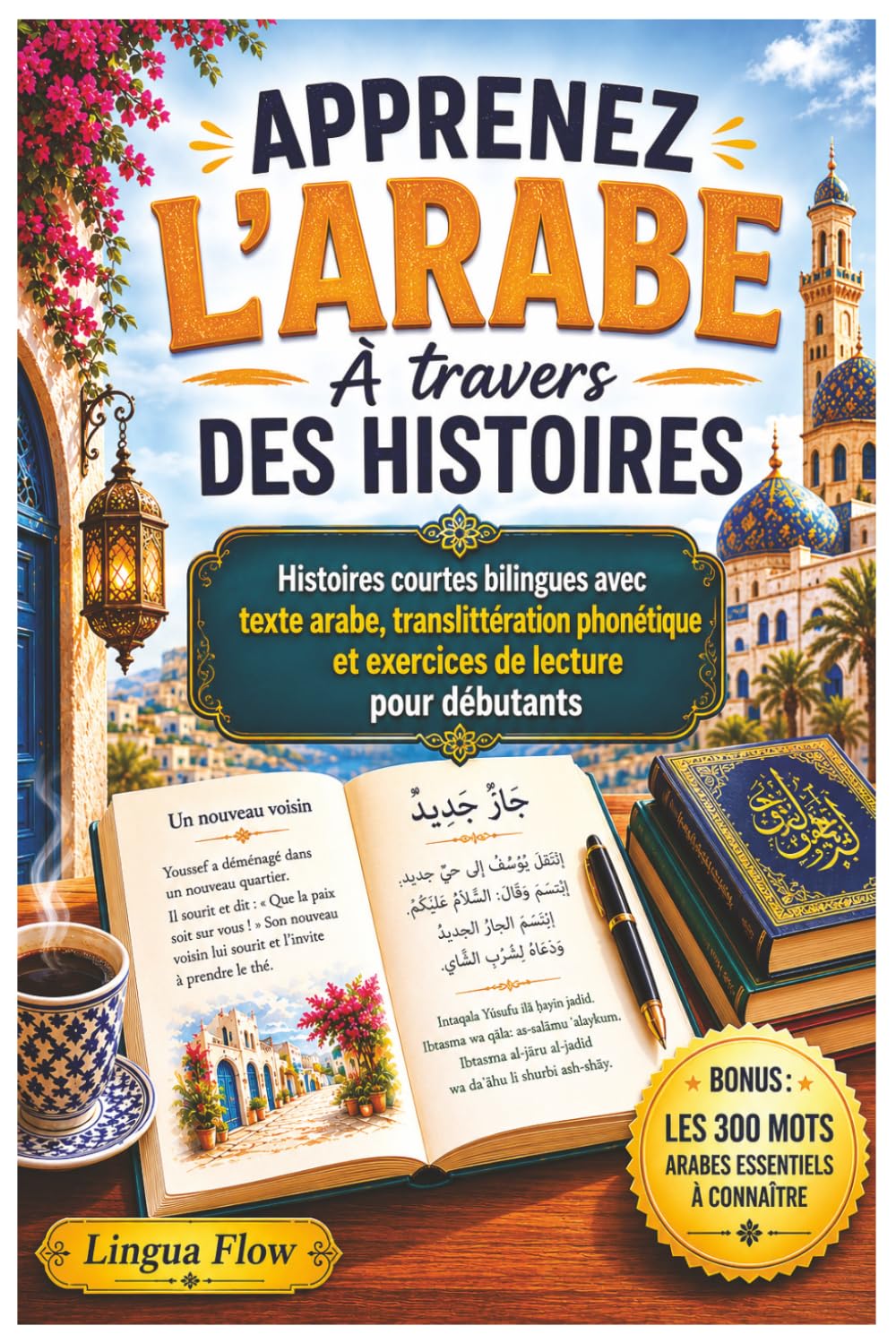 Apprenez l’Arabe à Travers des Histoires Bilingues: Histoires Courtes en Arabe — Histoires Bilingues avec Texte Arabe, Translittération Phonétique et ... 300 Mots Arabes Essentiels les Plus Utilisés