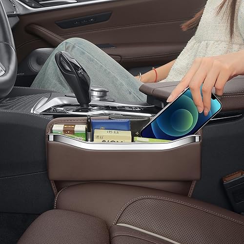 Miniatura 3 de HALOYIVGO Organizador de cuero de alta calidad con almacenamiento extra, para organizar y asegurar los elementos esenciales de tu automóvil, se