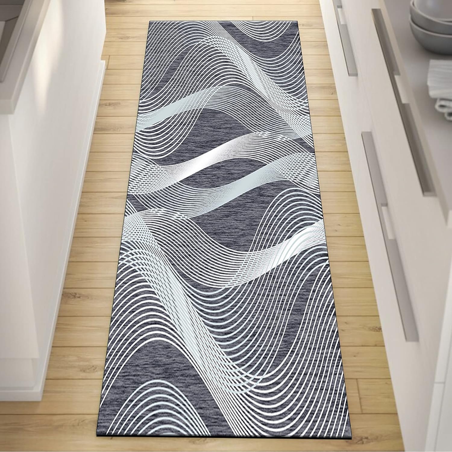 Hallway Runner Rug Non Slip 4'x25' Contemporary Runner Rugs Non Skid for Kitchen Hallway Living Room