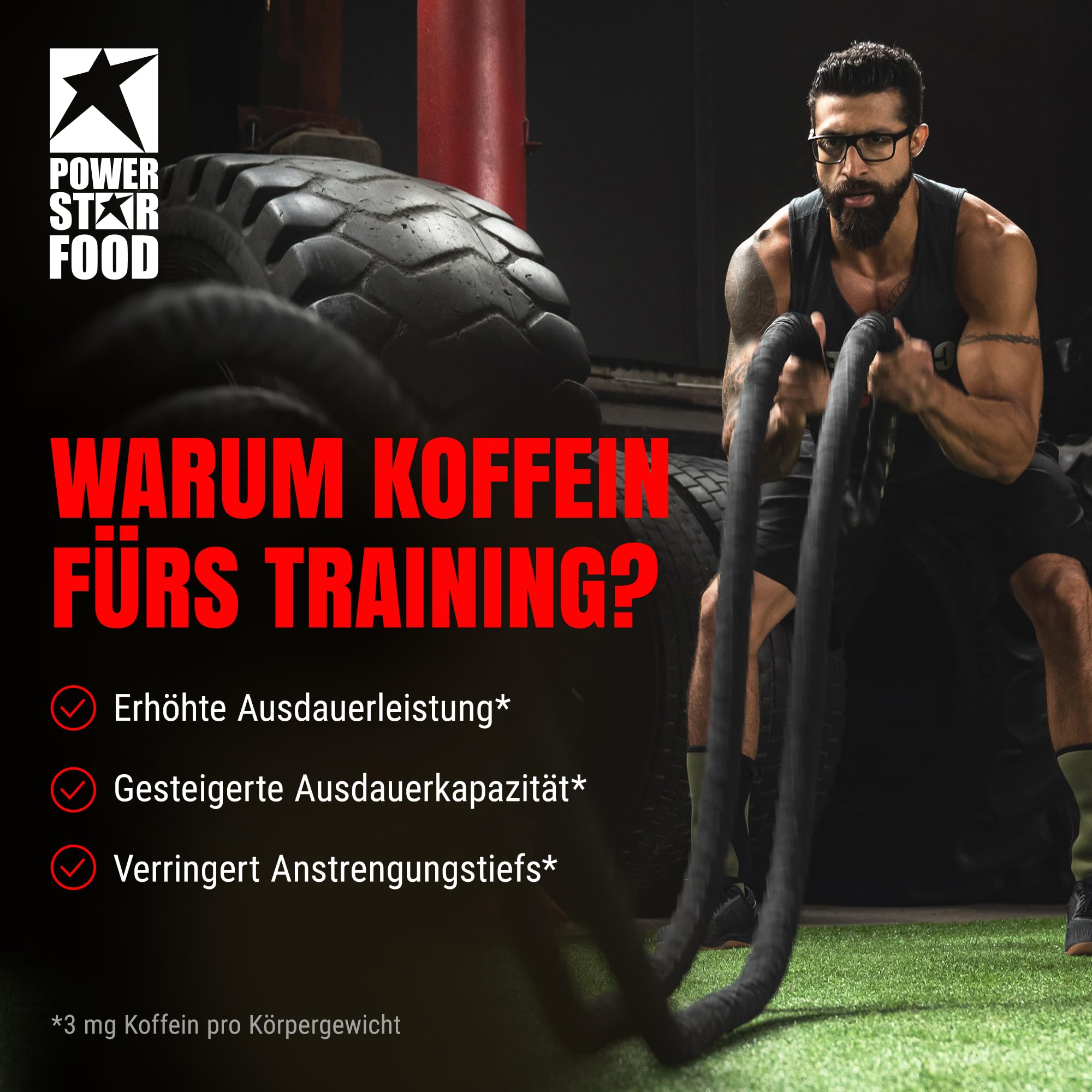 Powerstar COFFEE SHOT | 12 Energy Shots à 60ml | 160mg Koffein pro Shot | Mit Taurin, Guarana & Niacin | Deutsche Herstellung | Vegan & Hochdosiert | Für Fitness, Ausdauer, Lernen & Arbeiten