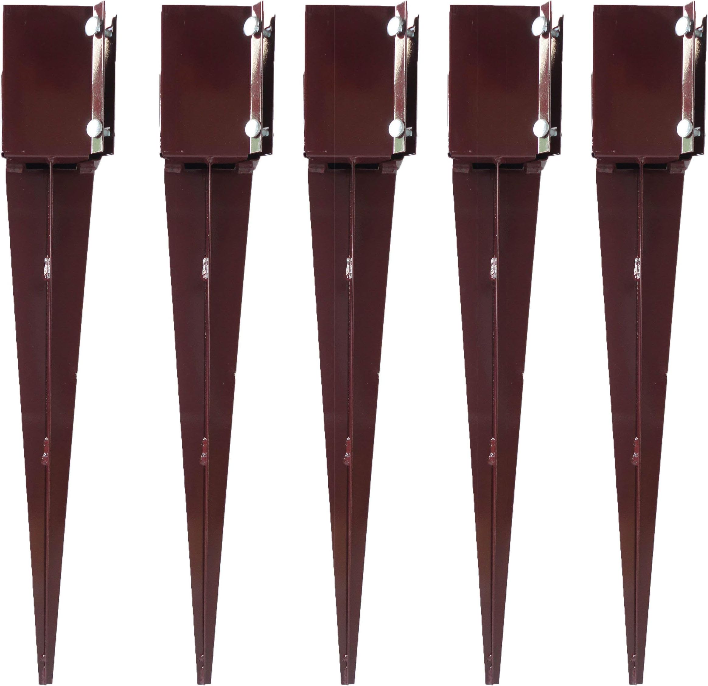Fence Post Spike Support Holders Drive Down 600mm 3" / 75mm Like Metpost Holder x 6