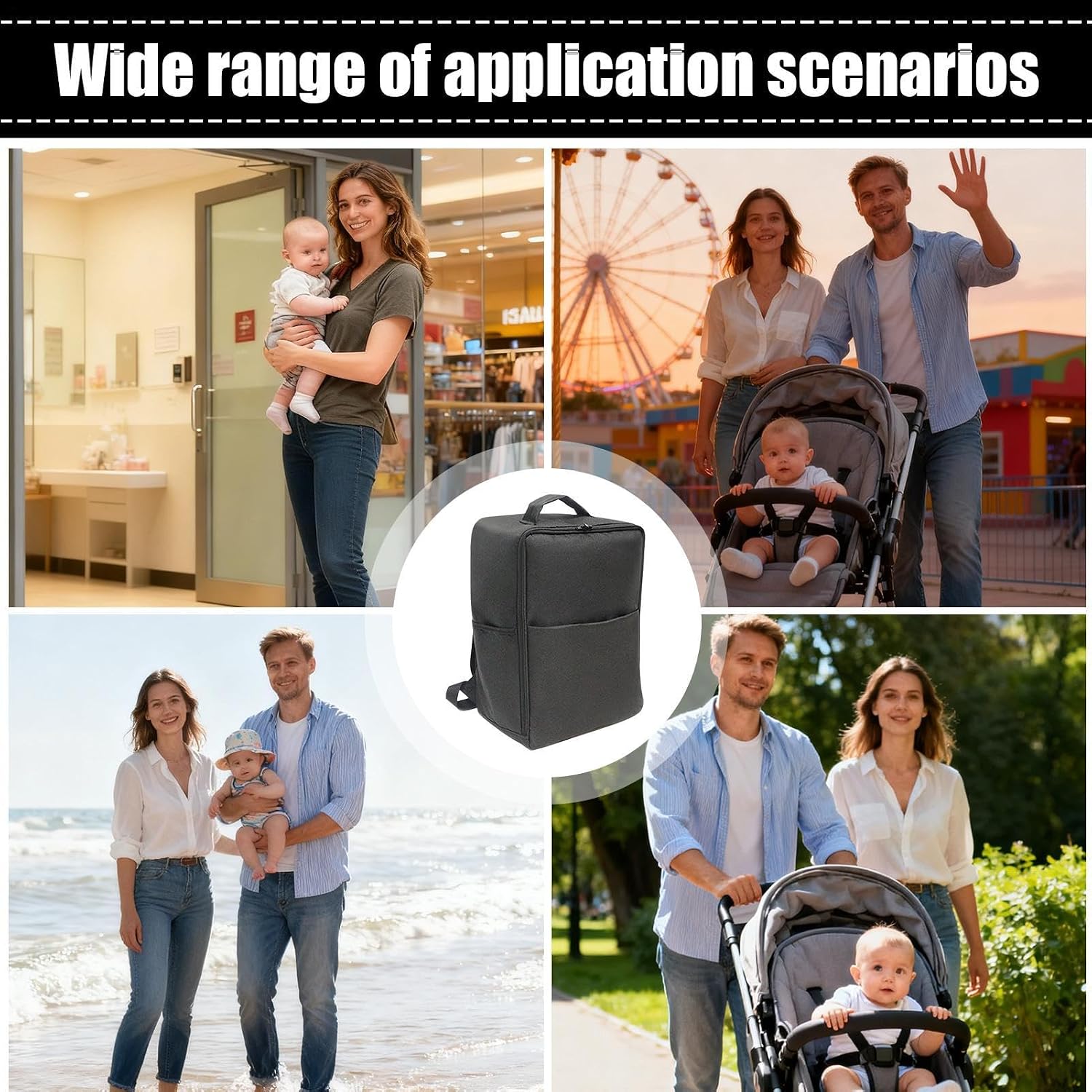 Stroller Backpack, Lightweight Travel Storage Backpack, Umbrella Stroller Storage Bag for Folding Pram Airplane Airport Check Gate Cabin Car Outdoor Transport City Travel
