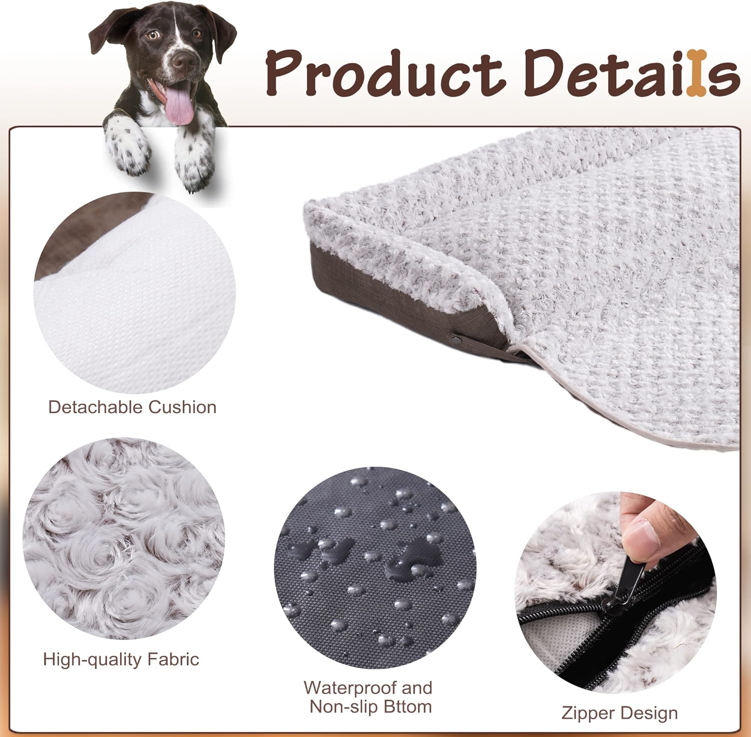 Calming Dog Bed Pet Couch Protector for Large Dogs Plush Dog Mat Dog Sofa with Soft Neck Bolster, Universal Pet Furniture Cover,39.3x35.4x6 (Includes 2 Covers) : Pet Supplies