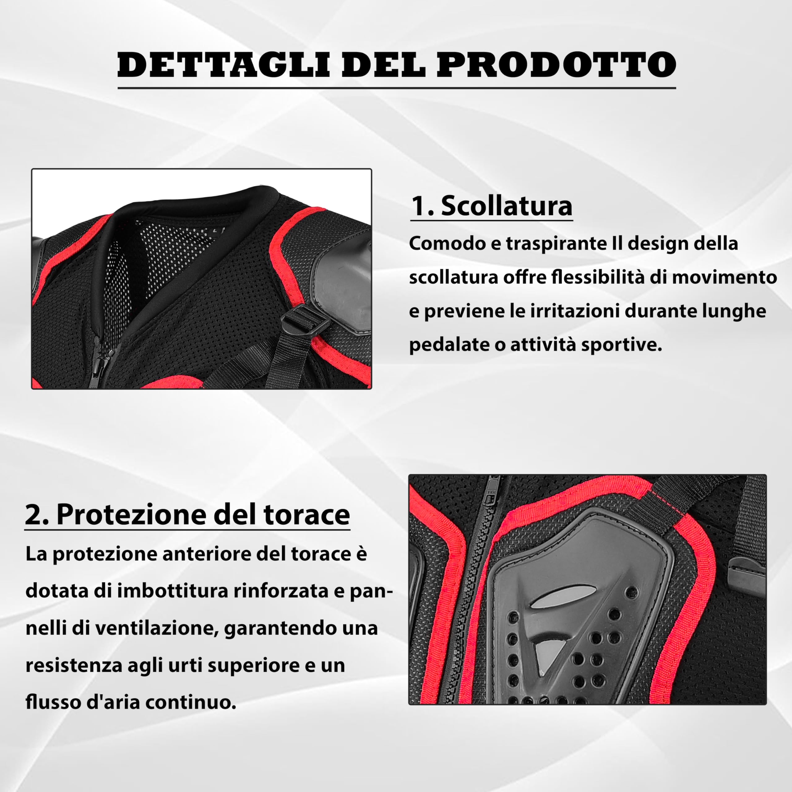 Giacca Protettiva Integrale Motocross Fuoristrada Protezione Corpetto Pettorina