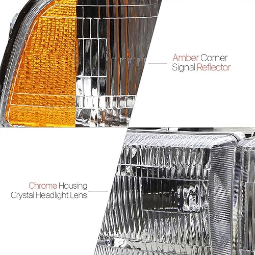 Miniatura 7 de 2 faros delanteros cromados para Dodge Ram 1500 1994 1995 1996 1997 1998 1999 2000 2001 94-02 Ram 2500 3500 (modelos no deportivos) faro delantero +