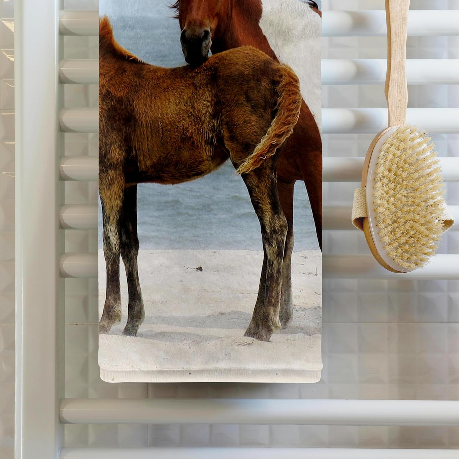 3dRose Wild Horses. Beach. 22x30 Bath Hand Pool Towel