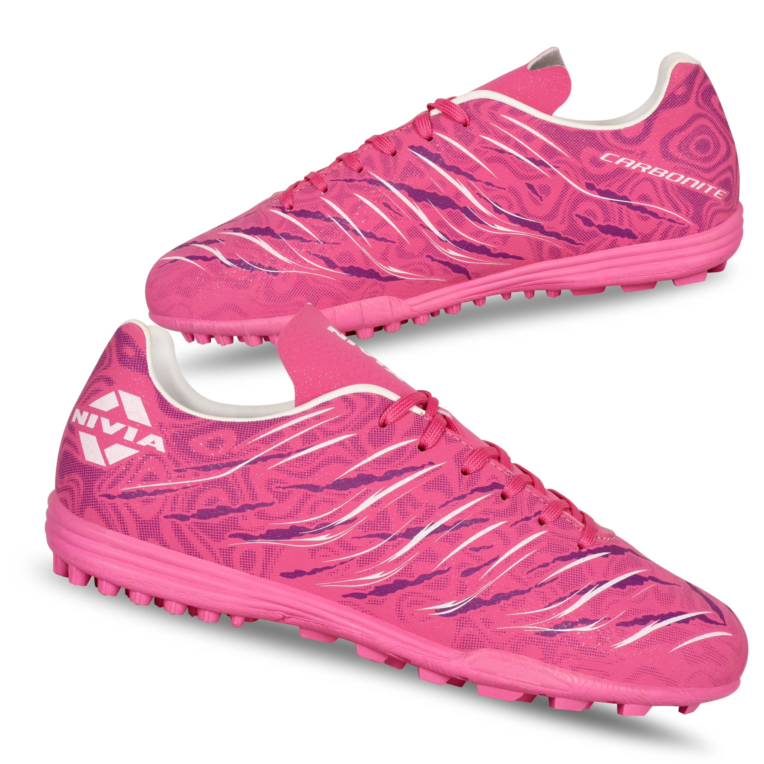 Nivia Carbonite 6.0 Turf Shoes for Men Rubber Studs with PVC Synthetic Leather Upper/Die Cut Light Weight Insole/Ideal for Hard Surfaces Artificial Turf Surfaces -UK-06(Fuchsia Rose) (B0CCP45PCX) Amazon Price History, Amazon Price Tracker