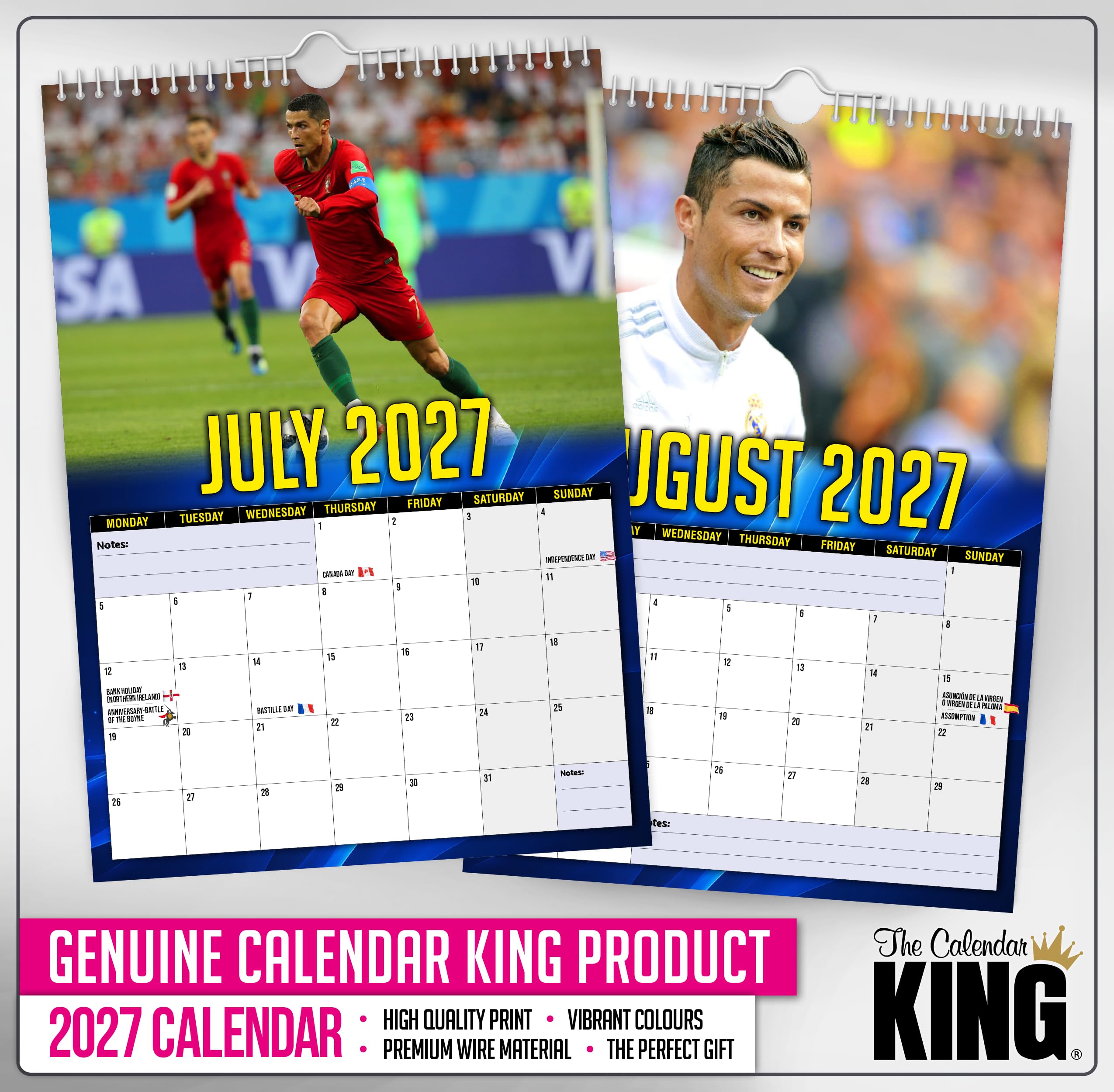The Calendar King // Cristiano Ronaldo - Wandkalender 2026 (vollfarbig, A3-Größe)
