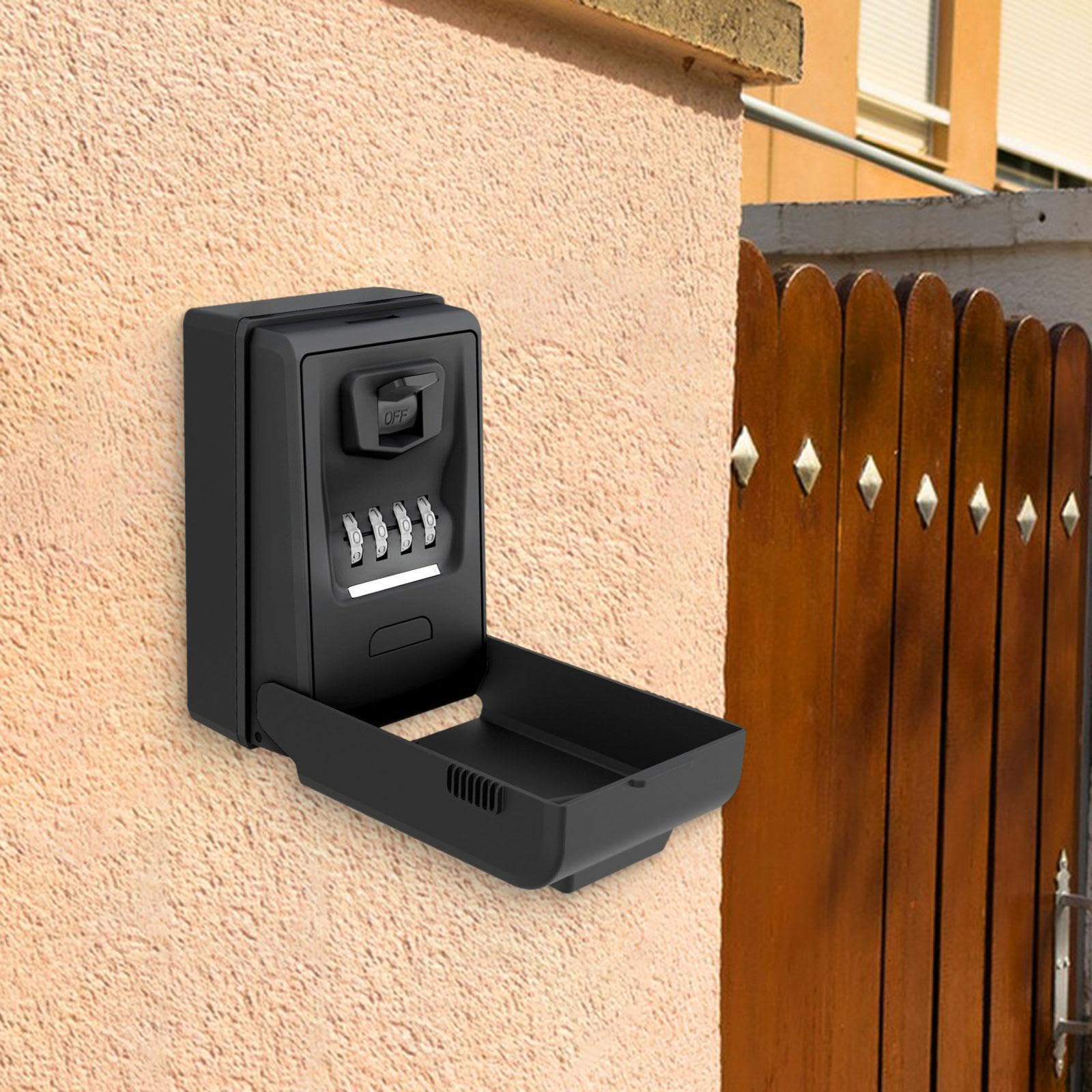 Caja de llaves con código Rtable Securi Lockbox para contraseña nizat ideal para hogares, hoteles, uso interior y exterior, color negro Sto Solut