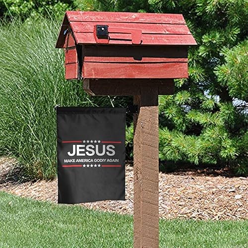 Miniatura 8 de Banderas de jardín con texto en inglés Jesus Make America Godly Again de doble cara para decoración al aire libre, para casa, boda, vacaciones, 12 x