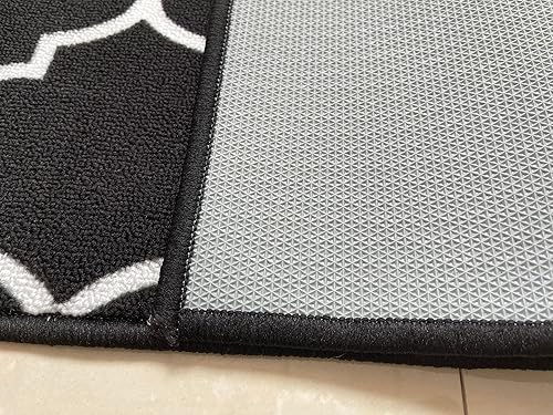 Miniatura 11 de Juego de 2 alfombras y tapetes de cocina grises [2 piezas] tapetes de cocina de nailon antideslizantes lavables a máquina para piso, cocina, baño