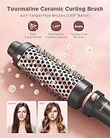 Vista 4 de Wavytalk Juego de rizadores 5 en 1 + plancha plana de iones negativos de 1 pulgada (morado)