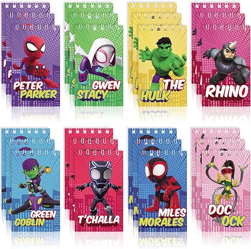 Decoraciones de cumpleaños de amigos, 24 mini blocs de notas para recuerdos de fiesta, 8 tipos de bolsas de regalos para niños, recompensas de aula