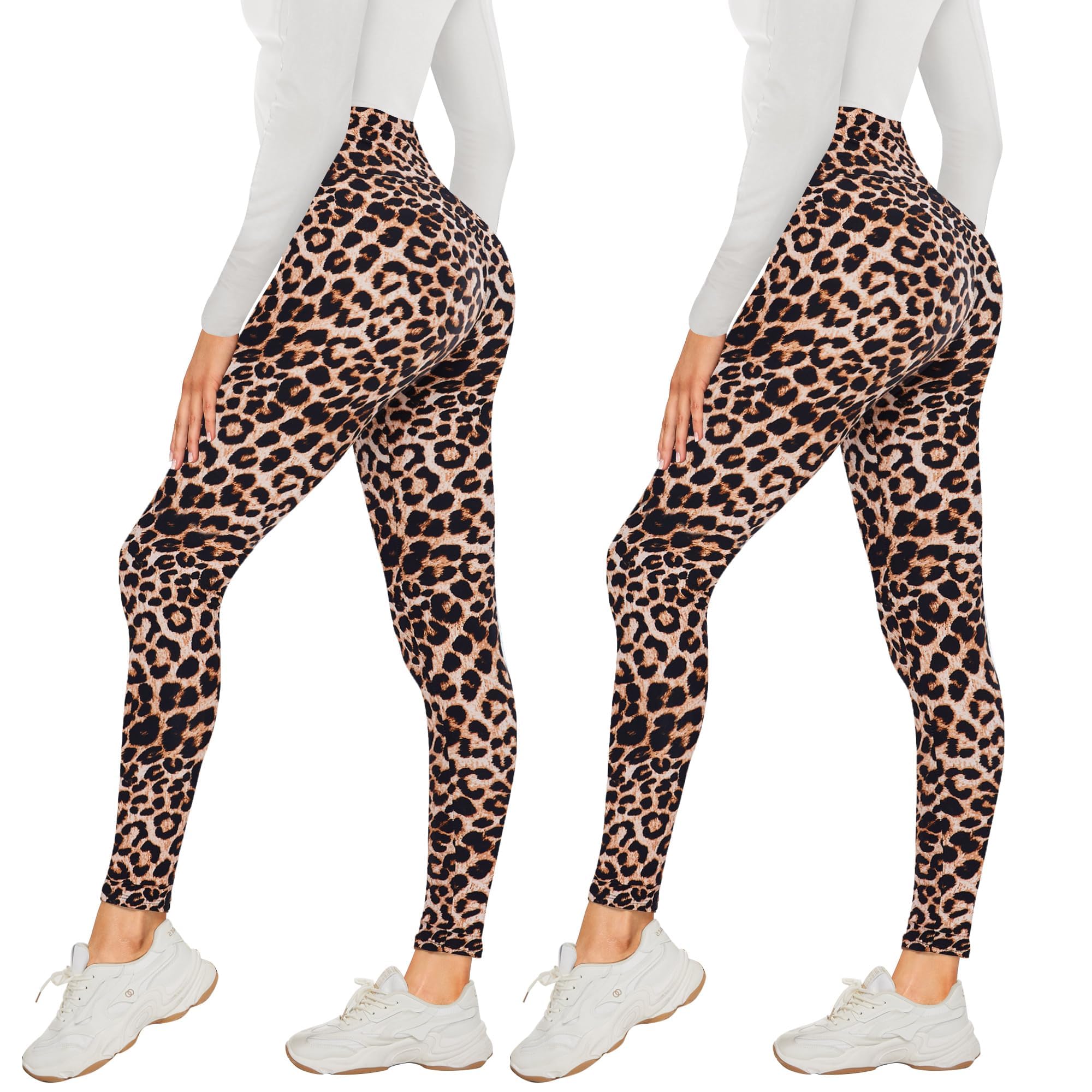 AMIYOYO 2er Pack Leggings für Damen High Waist Sporthose | Blickdicht Elastische Bauchweg Hosen für Yoga, Fitness, Outdoor, Freizeit, Sport & Alltag