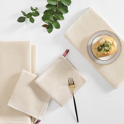 Miniatura 6 de Homaxy Juego de 8 paños de cocina y paños de cocina 100% algodón, 12 x 12 pulgadas y 13 x 28 pulgadas, juego de 8 toallas de cocina a granel, paños